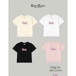 Áo thun baby tee 100% cotton co giãn thoáng mát basic, áo phông nữ BonBon ABBH44