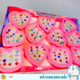 HỘP NHẪN NHỎ DỄ THƯƠNG CHO BÉ GÁI BẢO BỐI ,HỘP 12 NHẪN NHIỀU MÀU SẮC DỄ THƯƠNG ,CHT