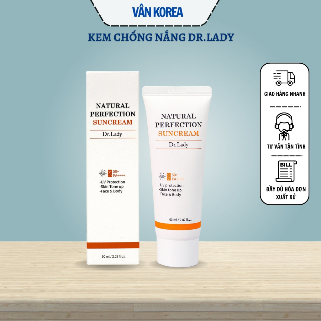 Kem chống nắng Dr.Lady Suncream SPF 50 + PA ++++ 60ml nâng tone, kiềm dầu - VÂN KOREA