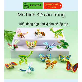 Bộ lắp ráp côn trùng 3d chất liệu giấy cho bé phát triển trí tuệ