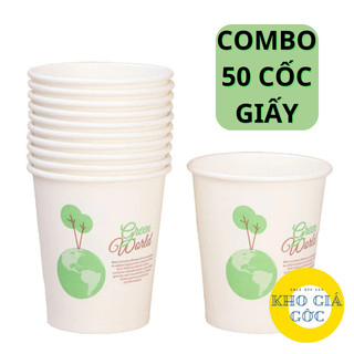Combo 50 cốc giấy - cốc giấy nhập khẩu dùng 1 lần ăn toàn tiện dụng - dung tích 245ml
