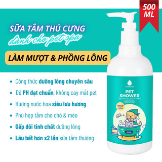 Sữa Tắm chó mèo cao cấp, dành cho spa thú cưng, Làm mượt và phồng lông thú cưng, Siêu lưu hương, dung tích 500ml