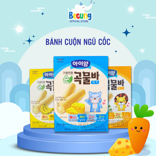Bánh Cuộn Ngũ Cốc Ildong - Bánh Ăn Dặm Hàn Quốc Hữu Cơ 3 Vị Dành Cho Bé Từ 10 Tháng Tuổi Hộp 40g