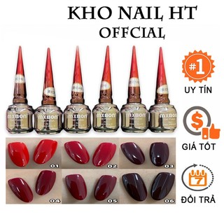 Sơn gel mxbon tông đỏ 6 màu chuẩn không ánh tím