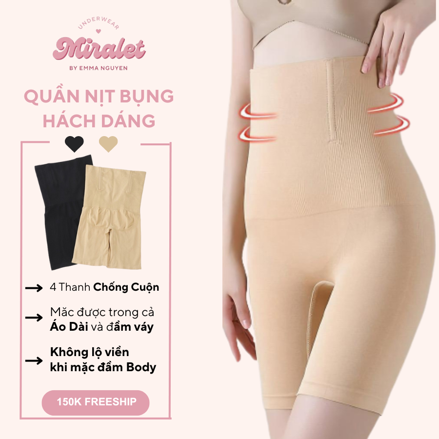[Bigisize 40kg-150kg]  Quần Gen Nịt Bụng Cạp Cao Định Hình Siếu Eo Chống Cuộn- Quần gen nịt bụng nữ 