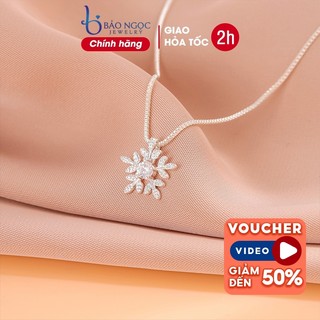 Dây chuyền bạc nữ 925 mặt dây hình bông tuyết trắng phong cách nữ tính nhẹ nhàng xinh xắn - M1569 - Bảo Ngọc Jewelry