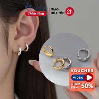 Bông tai bạc nữ 925 dáng tròn trọng phong cách nhẹ nhàng nữ tính - B2946 - Bảo Ngọc Jewelry