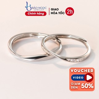 Nhẫn đôi bạc nam nữ S925 nhẫn tình yêu đính ước bạc cao cấp kiểu dáng mảnh nhẹ nhàng - ND2710 - Bảo Ngọc Jewelry