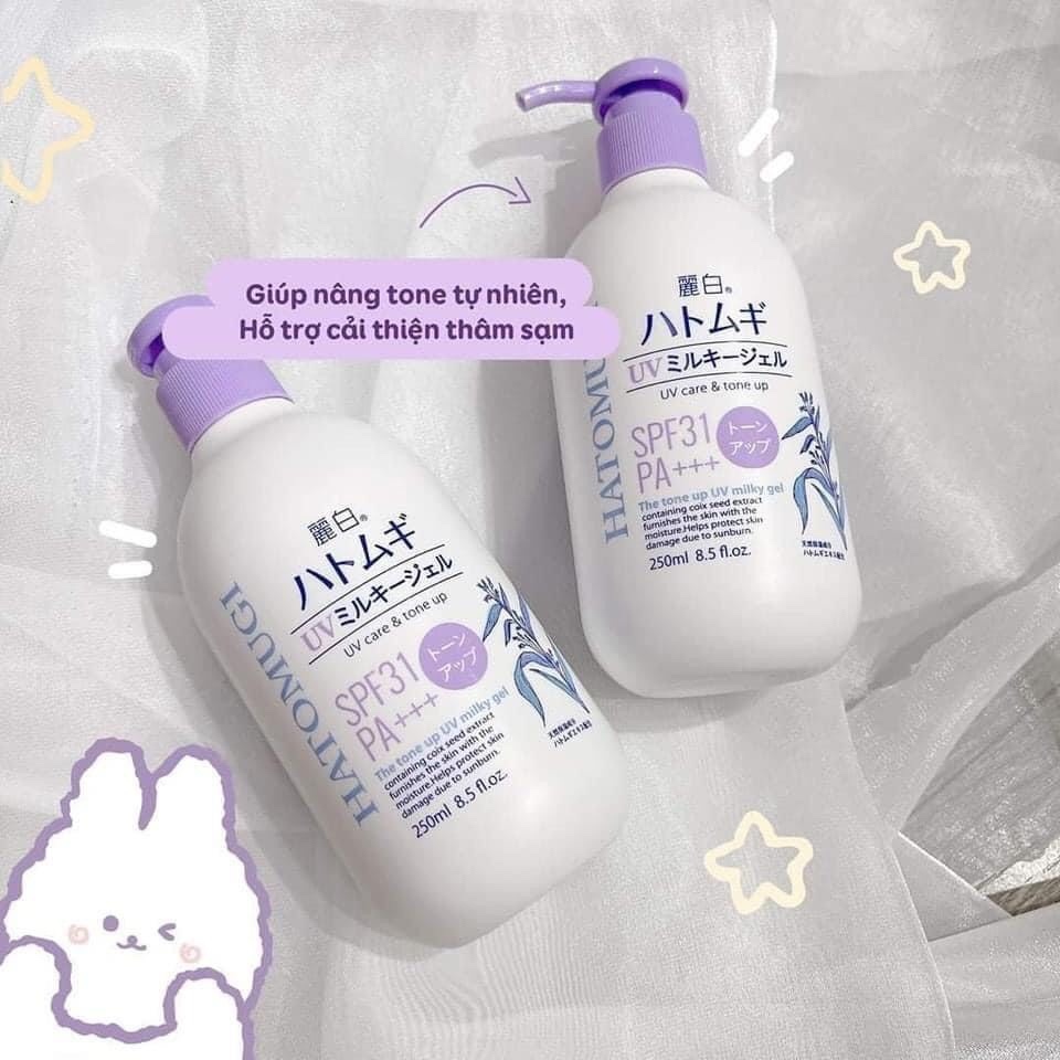 Sữa Dưỡng Thể Chống Nắng Nâng Tone Hatomugi SPF31 PA+++ 250ml Nhật Bản BDCare