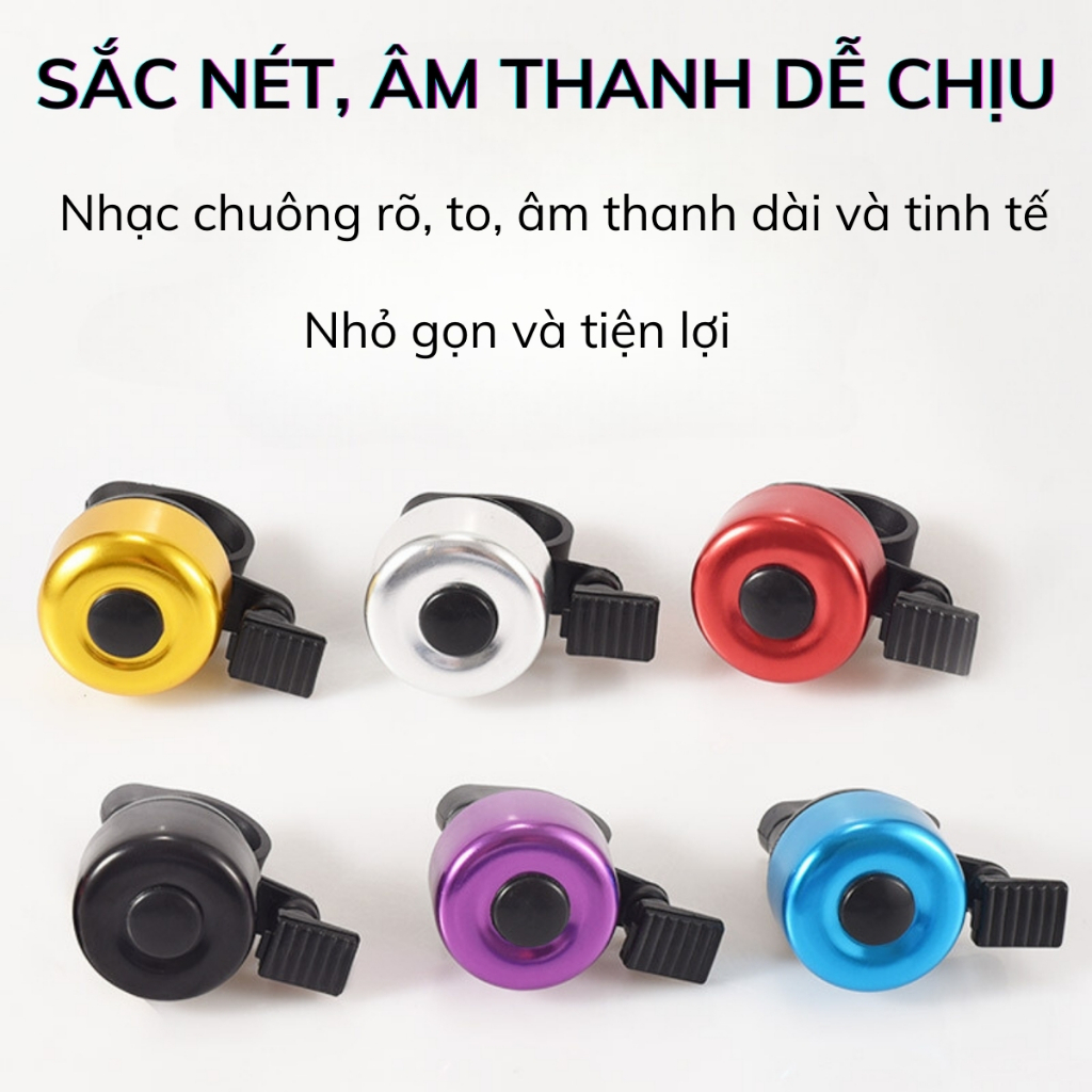 Còi Xe Đạp Chuông Xe Đạp Mini Nhiều Màu Sắc Kèn Xe Đạp Hợp Kim Nhôm Siêu Nhẹ