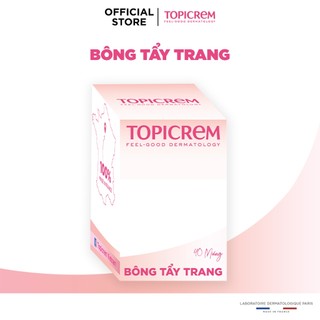 Hộp Bông Tẩy Trang Topicrem cao cấp 30 miếng + 10 miếng