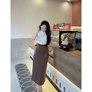 Chân váy A công sở trẻ trung, chất chéo hàn dầy dặn, không bai không xù không nhăn, tặng kèm thắt lưng da thời trang
