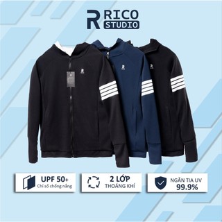  Áo chống nắng 2 lớp nam nữ RICO kẻ ngang chống tia UV M05