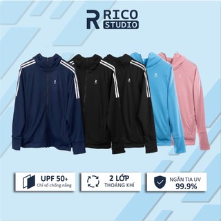 Áo chống nắng 2 lớp nam nữ RICO kẻ sọc chống tia UV M02