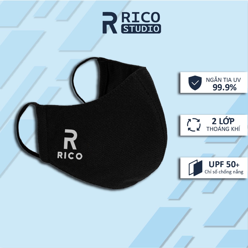 [Mã 6Mini1 Giảm 20K Đơn 0Đ] Khẩu Trang Chống Nắng 2 Lớp Rico Chống Tia Uv