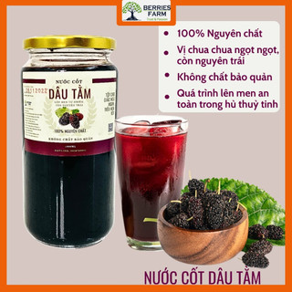 Dâu tằm ngâm đường vàng siro dâu, nước cốt dâu tằm giải khát hũ thuỷ tinh 1L/500ML nhà Berries Farm