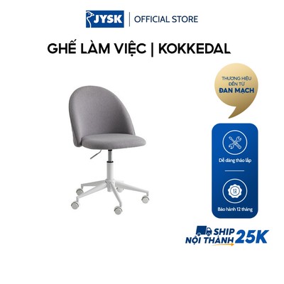 Ghế làm việc | JYSK Kokkedal | vải polyester | xám/trắng | R54xS58xC81/94cm