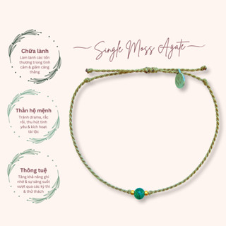 [Whiteline] Vòng tay Single Moss Agate (có size Chân)