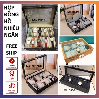 Hộp Đồng Hồ Nhiều Ngăn Đựng Đồng Hồ Đeo Tay Có Nắp Chống Bụi - Hộp Để Trang Sức, Mắt Kính Giá Rẻ - BOX'S W
