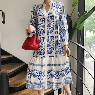 Váy tiểu thư thanh lịch phong cách Hàn Quốc nhẹ nhàng du lịch cực xinh