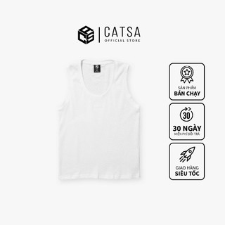 Áo ba lỗ trắng CATSA chất liệu cotton thoáng khí NOTICE thời trang thoải mái ATT045