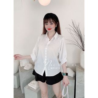 Áo kiểu công sở nữ chất vải MT mềm mịn cổ Vest phom croptop MT1979