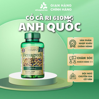 Olivepharma Chính Hãng-Viên uống lợi sữa chiết xuất từ cỏ cà ri-NATURES GARDEN, cho Mẹ Bầu Bỉm Sữa-lọ 610 mg