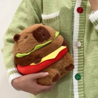Gấu Bông Capybara bánh mì Hamburger Đáng Yêu, Chuột lang nước capy bara đáng yêu siêu mập hàng loại 1