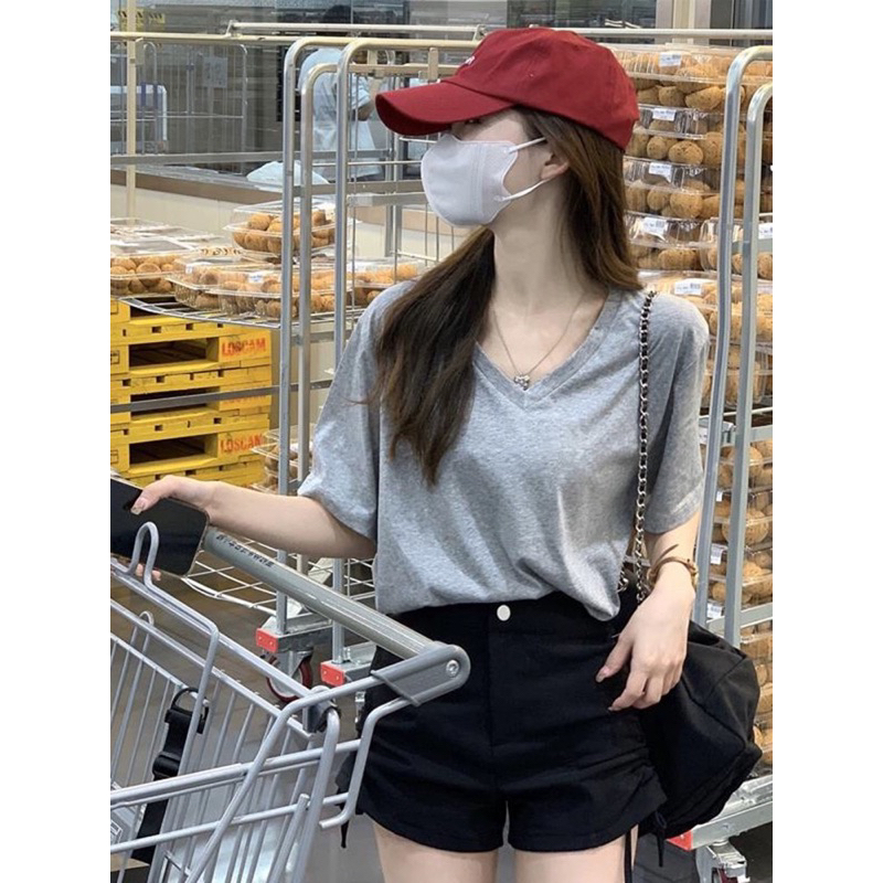 Áo thun trơn BASIC TRƠN Cổ V 250gsm cotton Thấm Hút mồ hồi ( Có bigsize) | BigBuy360 - bigbuy360.vn