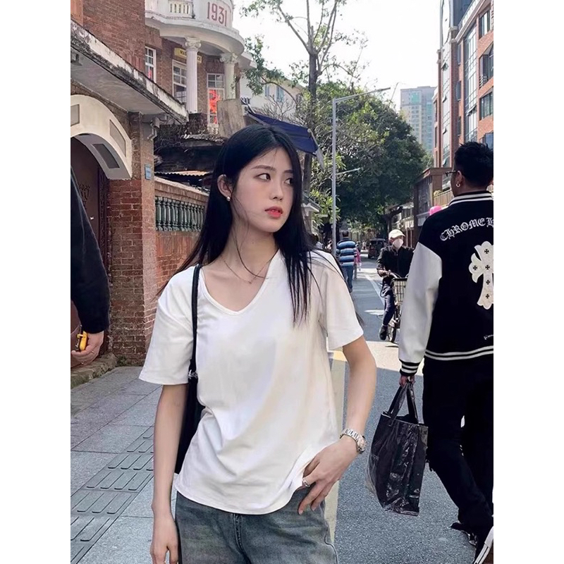Áo thun trơn BASIC TRƠN Cổ V 250gsm cotton Thấm Hút mồ hồi ( Có bigsize) | BigBuy360 - bigbuy360.vn
