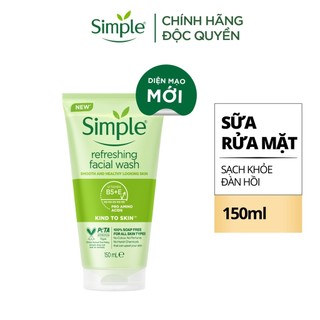 (Chính Hãng) Sữa Rửa Mặt Simple Giúp Da Sạch Thoáng 150ml Anh