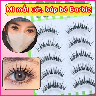 Mi Giả Mắt Ướt Búp Bê Barbie Gân Trong, Gân Đen 5 Cặp GREEN Thuỷ Mi Tái Sử Dụng Nhiều Lần