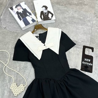 Váy chữ A cổ nơ đuôi cá