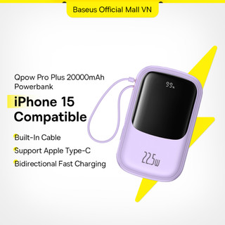 Sạc Dự Phòng Baseus 20000mAh PD 20W Sạc Nhanh Sạc dự phòng kèm dây LED Cáp sạc cho điện Thoại
