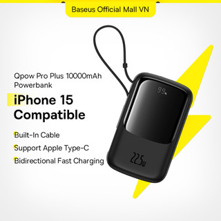 Pin sạc dự phòng Baseus 10000mAh PD có dây cáp cho điện thoại