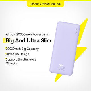 Sạc Dự Phòng Baseus Airpow Cục Sạc Nhanh 20W 20000mAh Cho Điện Thoại Pin Sạc Dự Phòng
