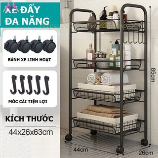 Kệ lưới kim loại có bánh xe 3 tầng/ 4 tầng. xe đẩy spa 4 tầng có bánh xe
