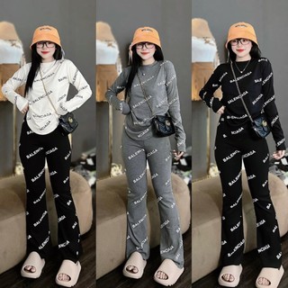 Set Bộ Nữ Dáng Dài In Chữ Năng Động Nữ Tính