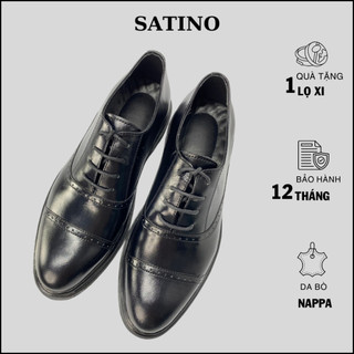 Giày Tây Tăng Chiều Cao Da Bò Nam Công Sở SATINO MÃ CT01, Giày Oxfords Nam