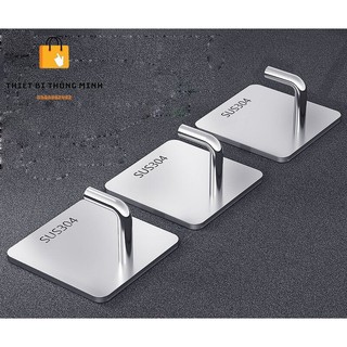 Móc inox treo đồ đa năng, treo đồ dùng cá nhân, treo chìa khóa, móc dán tường siêu dính, sang trọng