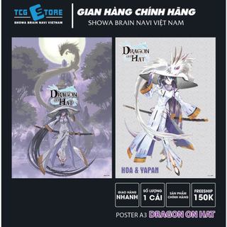 Poster nhân vật Dragon on Hat, phiên bản Hoa và Rồng trắng Yapan, Wedge Holdings, kích thước 297x420mm, SL 1 cái