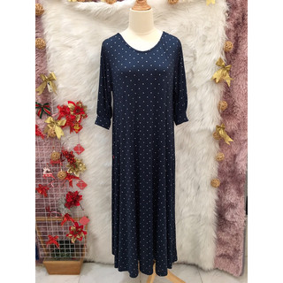 Đầm Maxi  Chấm Bi Cổ V 2 hand hiệu NITORI- Size L