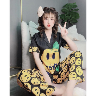 sét đồ ngủ lụa xước đùi hàng thiết kế cao cấp