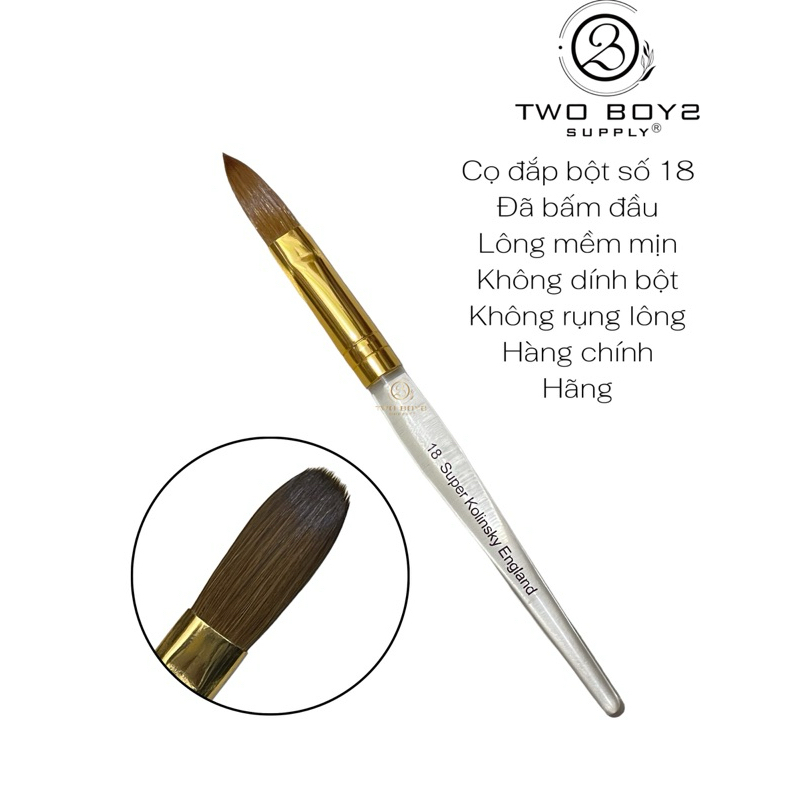 Cọ đắp bột kolinsky đắp móng long chồn size 12,14,16,18