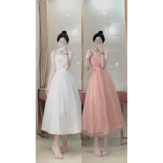 Váy lưới cúp phối đáy cổ 3 lớp