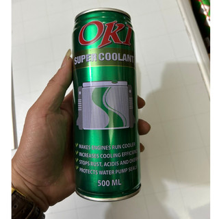 Combo 4 lon nước làm mát động cơ ô tô, xe máy màu xanh OKI Super Coolant 500ml.