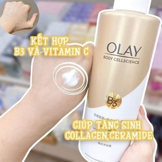 Sữa Tắm Trắng Da Olay B3 Vitamin C 500ml dưỡng trắng da cấp ẩm cho làn da trắng sáng mịn màng