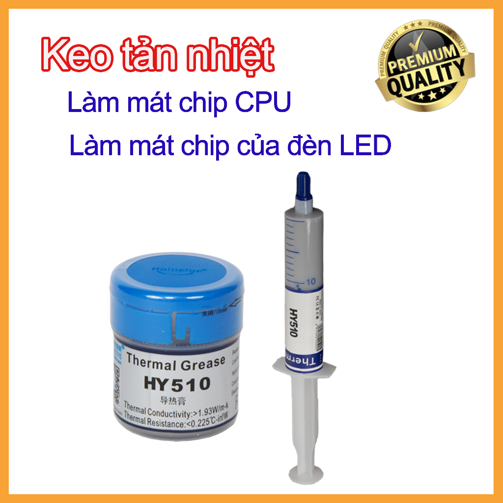 Keo tản nhiệt loại HY510 làm mát CPU chip đèn led