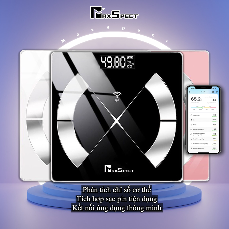 Cân Điện Tử đo lường chỉ số cơ thể MaxSpect Chính Hãng vỏ hộp mới MSHC01Z