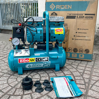 Máy nén khí 12 lít chạy khô riden rd600-a12l - 24 lít rd600-b24l - lên hơi nhanh đầy bình 12l chưa đầy 1phút